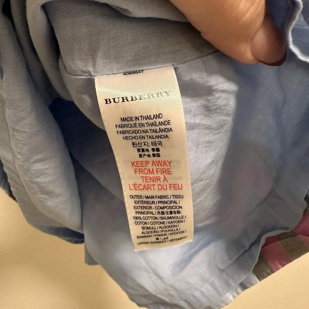 Burberry Girls Rhonda blue -purple check drop waist dress‎ 12Y